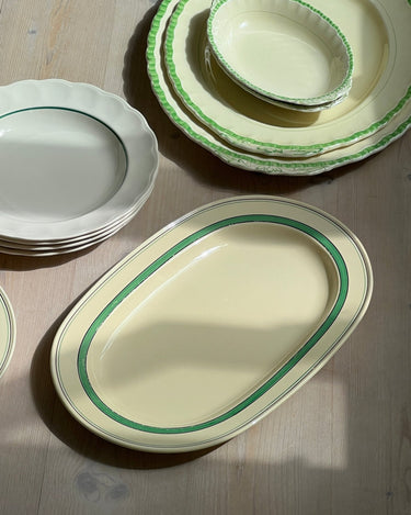 Green stripe platter - NEROLI