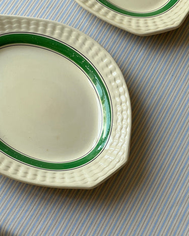 Green stripe platter - NEROLI