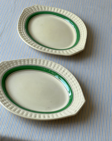 Green stripe platter - NEROLI
