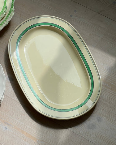 Green stripe platter - NEROLI