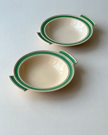 Green stripe serving bowls - NEROLI