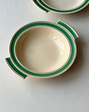 Green stripe serving bowls - NEROLI