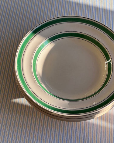 Green stripe soup plates (6 pcs) - NEROLI