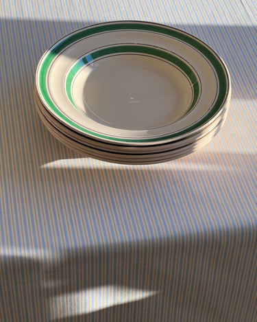 Green stripe soup plates (6 pcs) - NEROLI