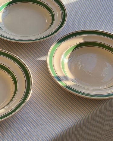 Green stripe soup plates (6 pcs) - NEROLI