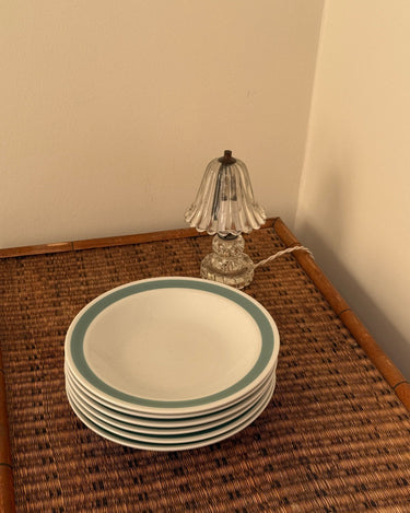 Green striped pasta plates (15 pcs) - NEROLI
