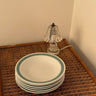 Green striped pasta plates (15 pcs) - NEROLI