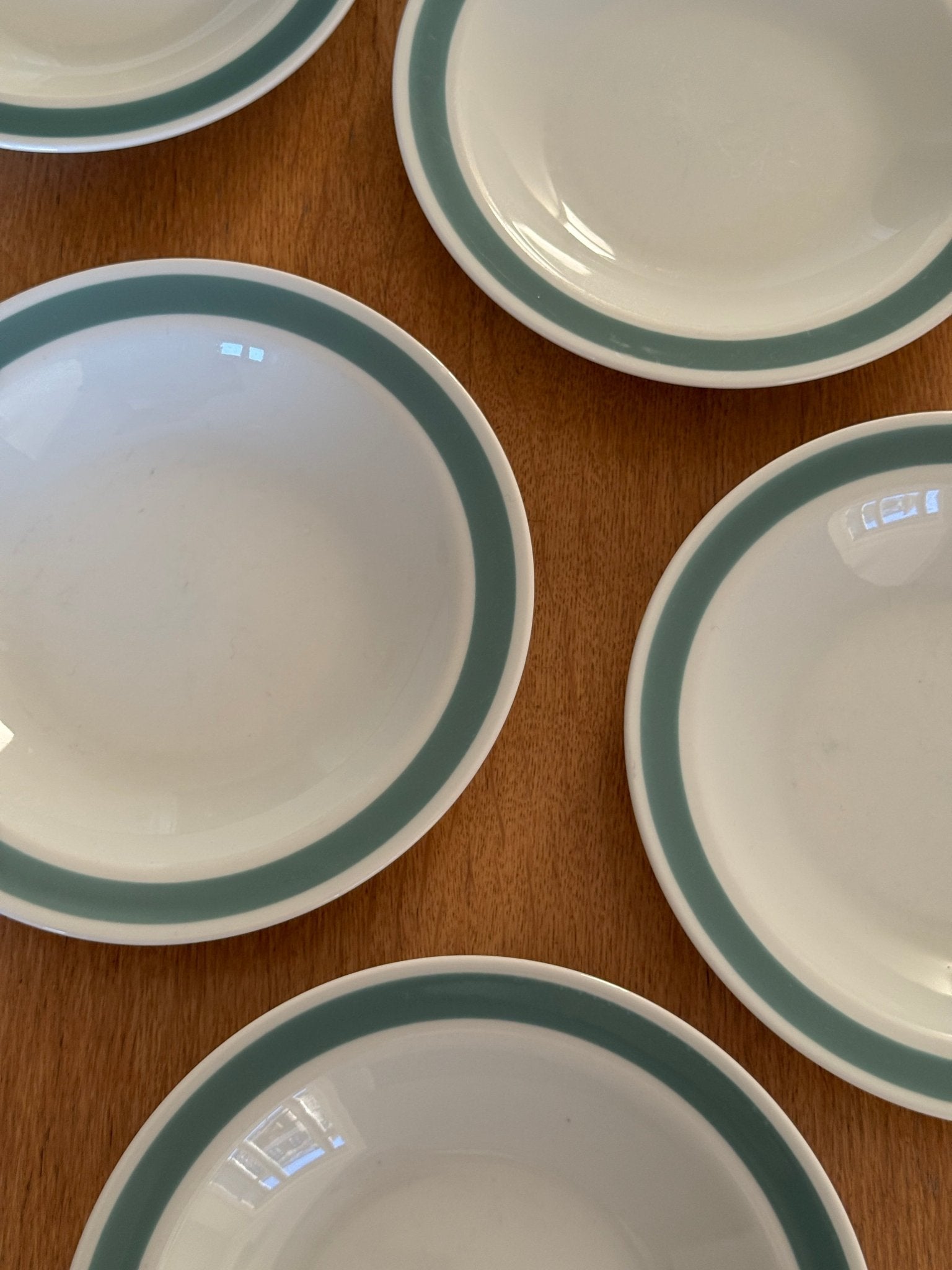 Green striped pasta plates (15 pcs) - NEROLI