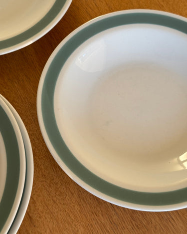 Green striped pasta plates (15 pcs) - NEROLI