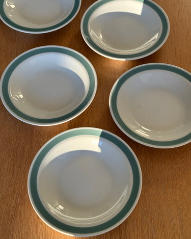 Green striped pasta plates (15 pcs) - NEROLI