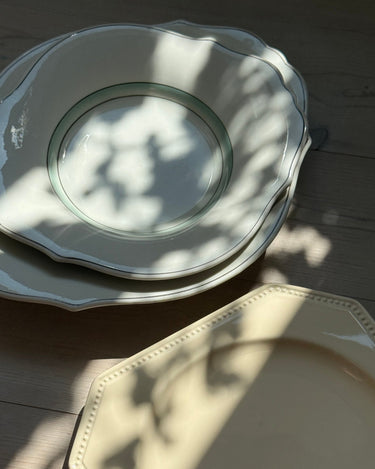 Green striped platter - NEROLI