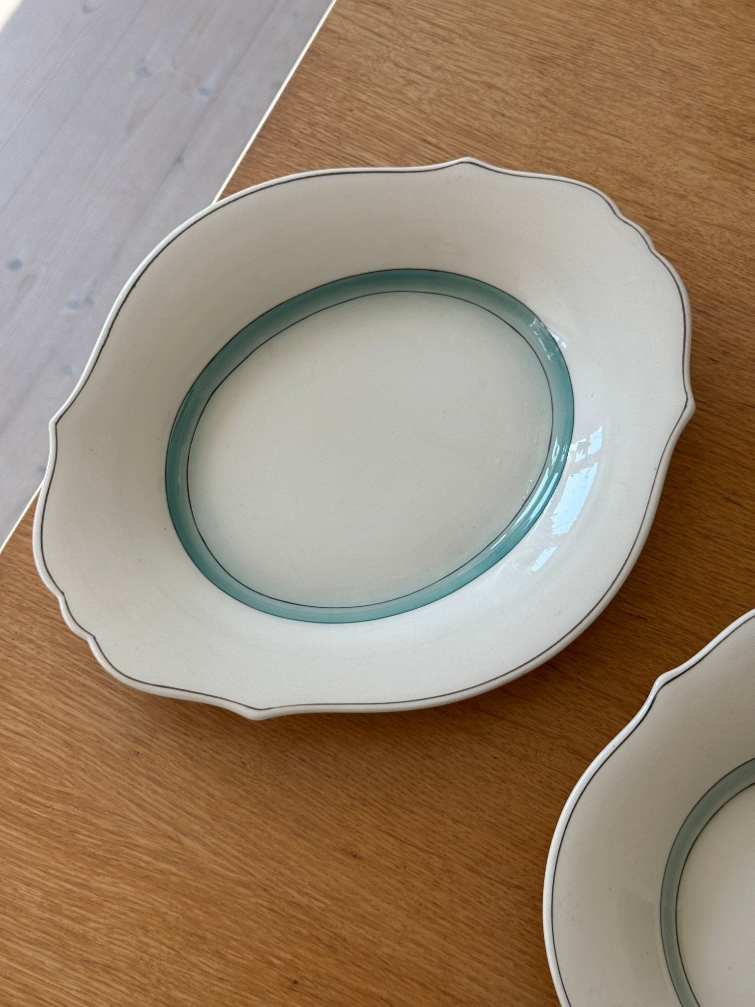 Green striped platter - NEROLI