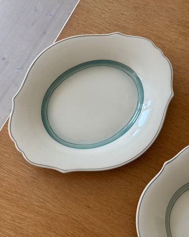 Green striped platter - NEROLI