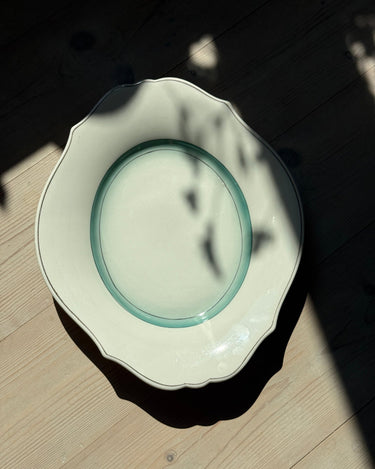 Green striped platter - NEROLI