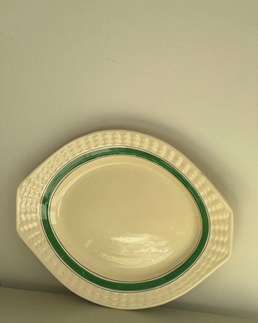 Green striped platter - NEROLI