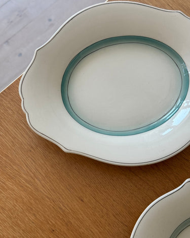 Green striped platter - NEROLI
