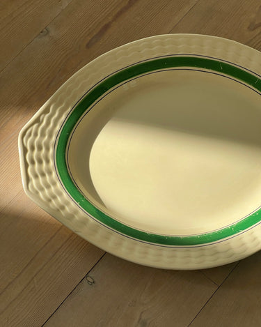 Green striped platter - NEROLI