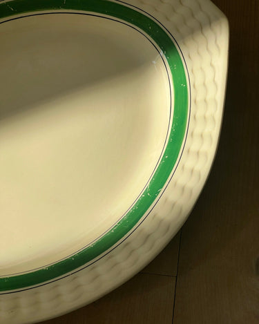 Green striped platter - NEROLI
