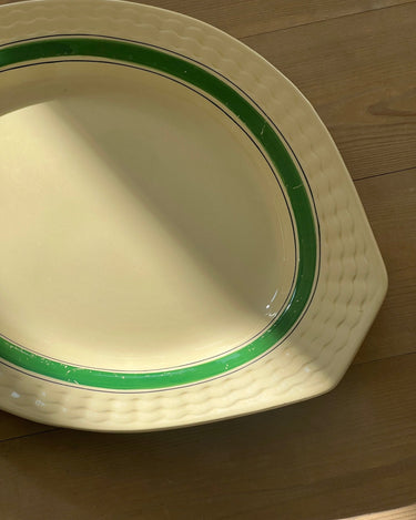 Green striped platter - NEROLI