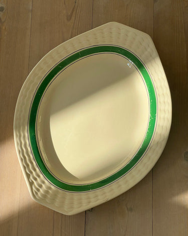 Green striped platter - NEROLI