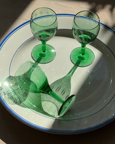 Green wine glasses (1 pc) - NEROLI