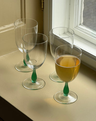 Green wine glasses (12 pcs) - NEROLI