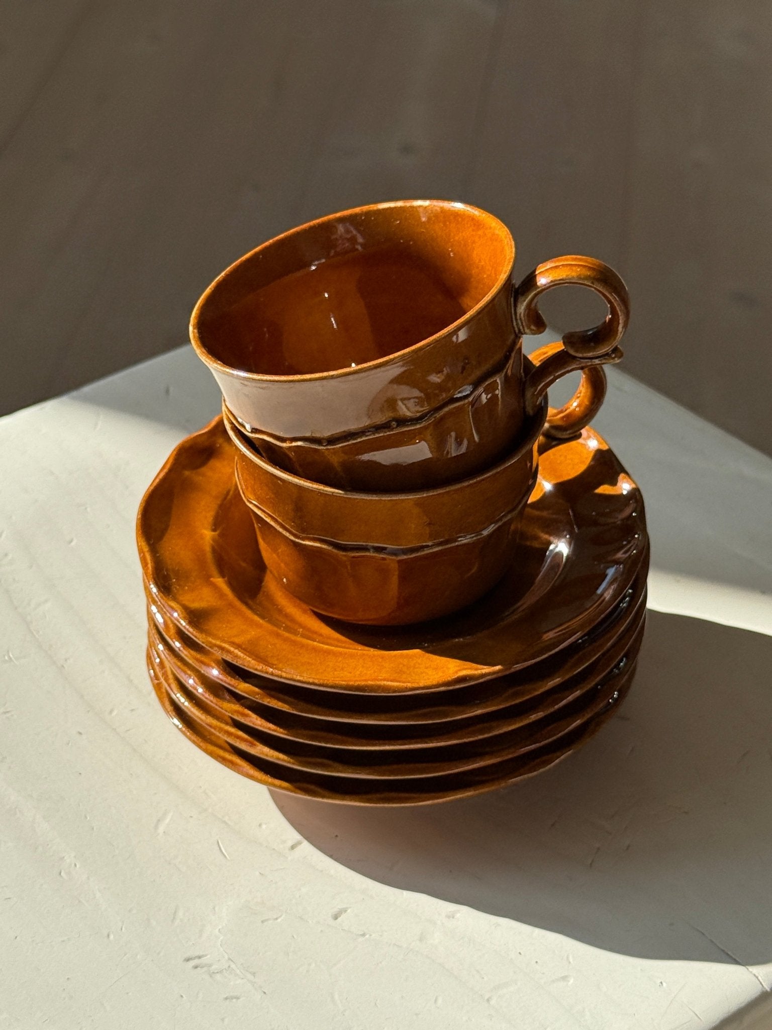 Italian cups and saucers (5 sets) - NEROLI