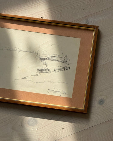 Italian landscape drawing - NEROLI