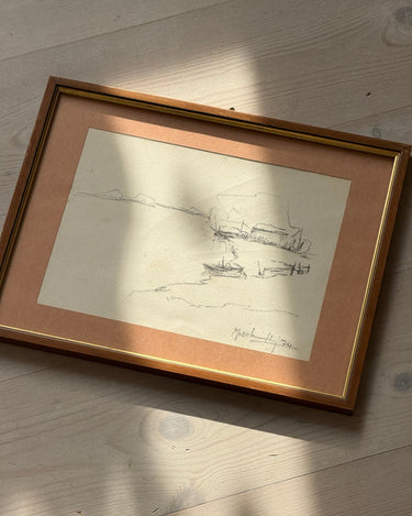 Italian landscape drawing - NEROLI