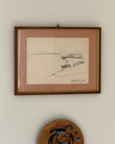 Italian landscape drawing - NEROLI