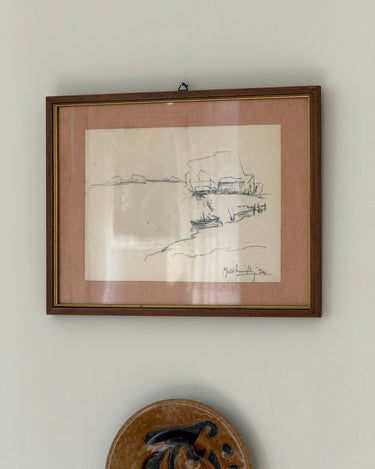 Italian landscape drawing - NEROLI