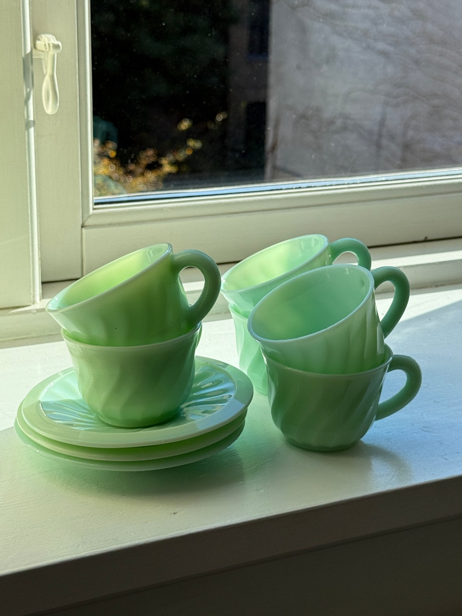 Jade green espresso cups (6 pcs) - NEROLI