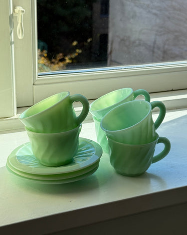 Jade green espresso cups (6 pcs) - NEROLI