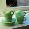 Jade green espresso cups (6 pcs) - NEROLI