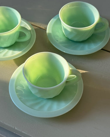 Jade green espresso cups (6 pcs) - NEROLI
