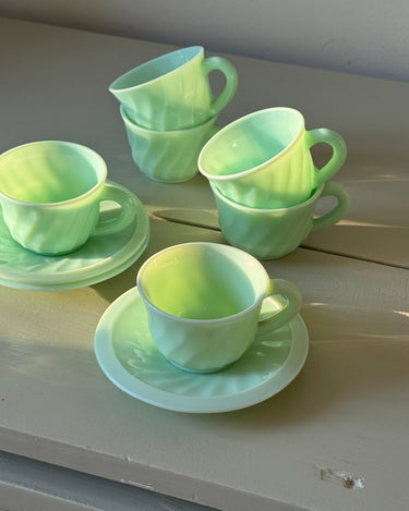 Jade green espresso cups (6 pcs) - NEROLI