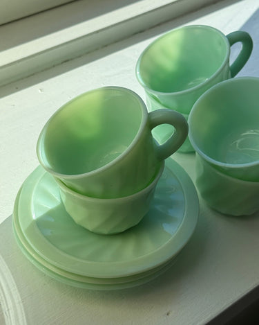 Jade green espresso cups (6 pcs) - NEROLI