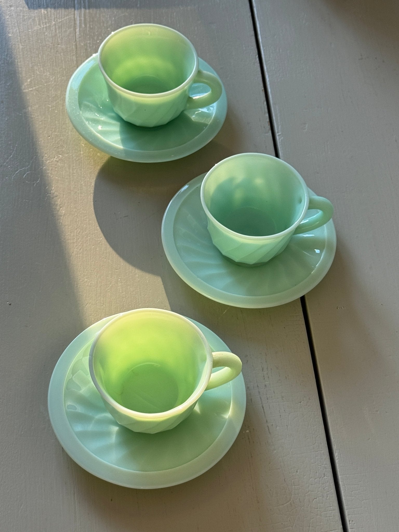 Jade green espresso cups (6 pcs) - NEROLI