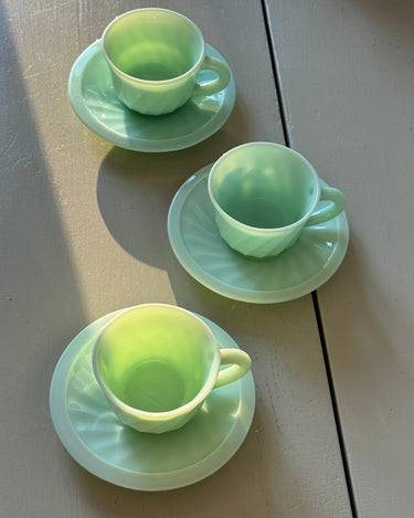 Jade green espresso cups (6 pcs) - NEROLI