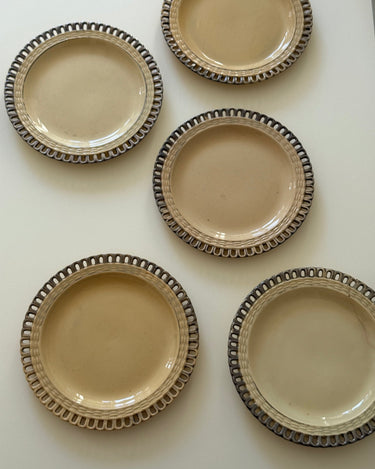 Lace edge dessert plates (5 pcs) - NEROLI