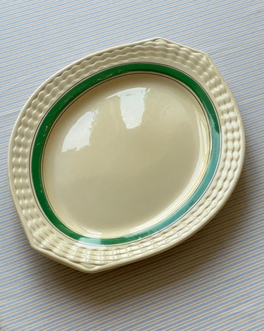 Large green stripe platter - NEROLI