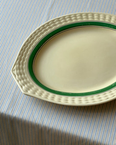 Large green stripe platter - NEROLI