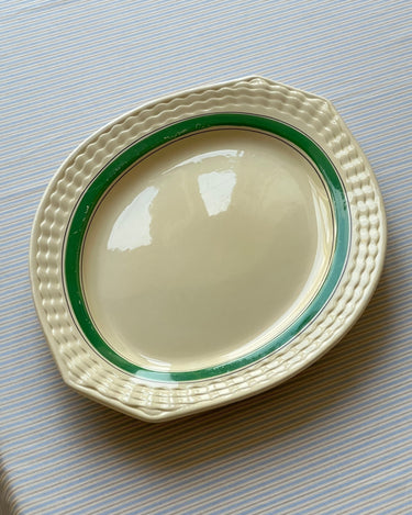 Large green stripe platter - NEROLI