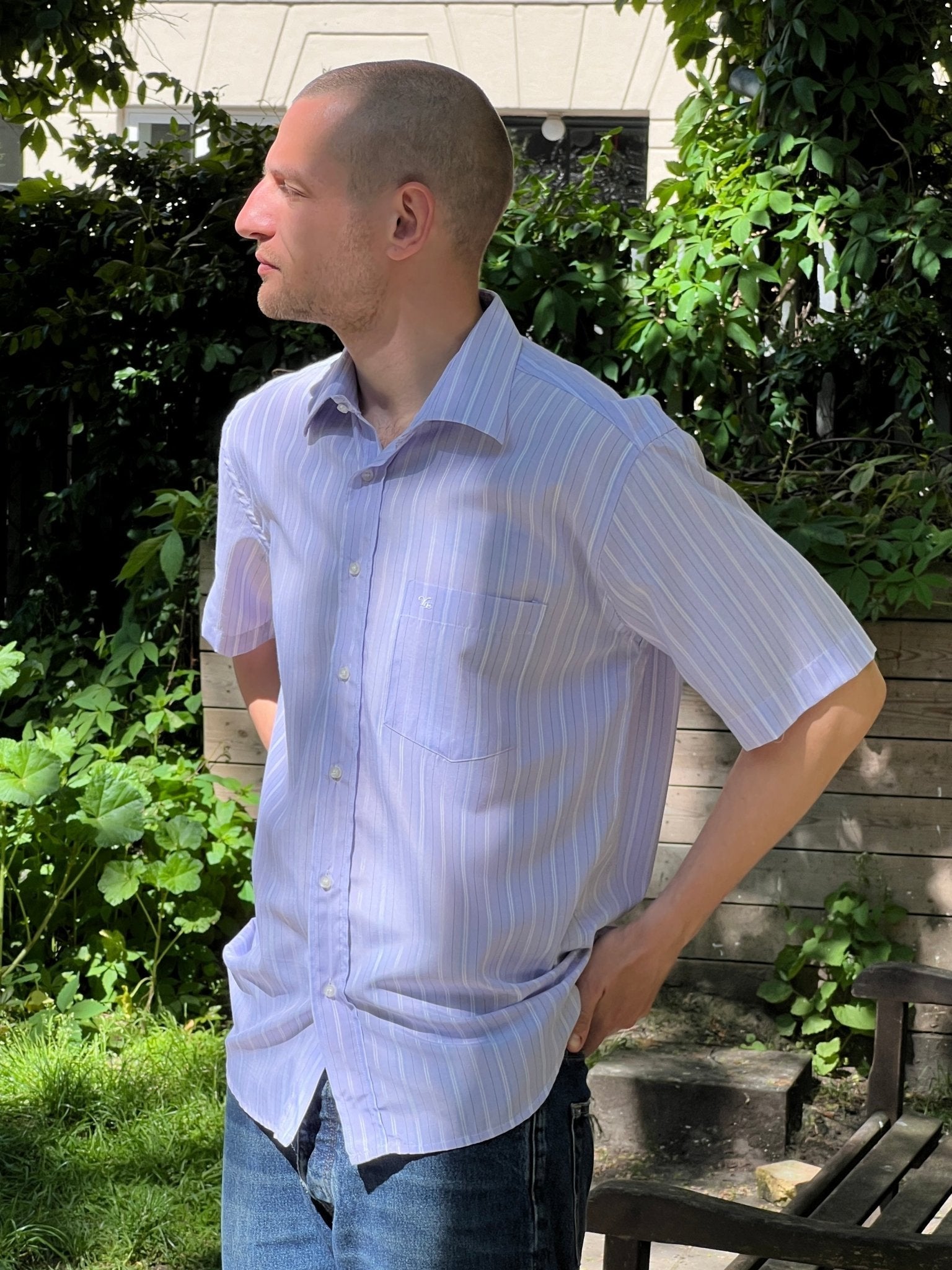 Lavender striped shirt - NEROLI