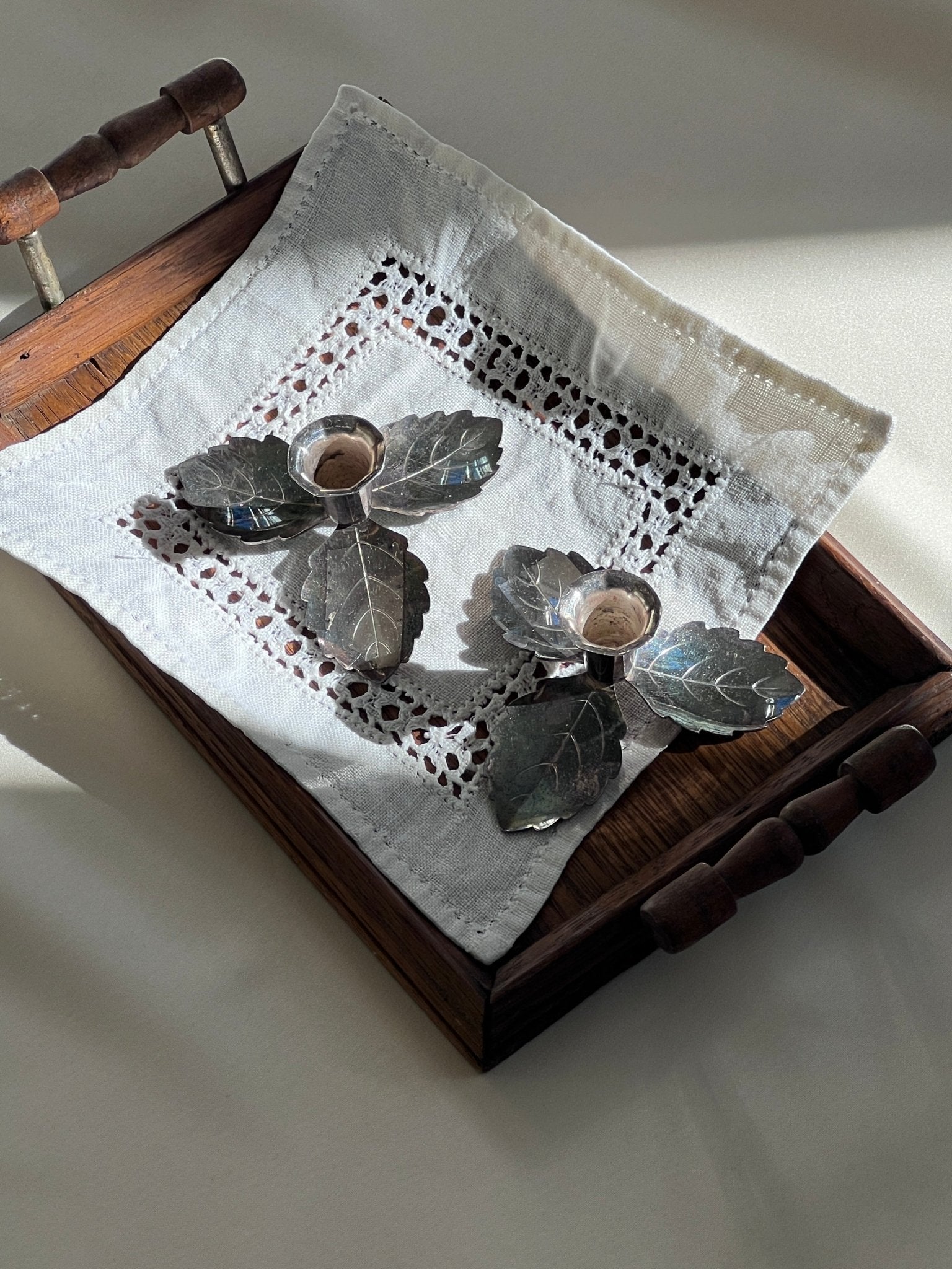 Leaf candlesticks - NEROLI