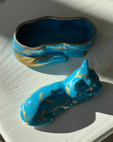 Lidded cat jar - NEROLI
