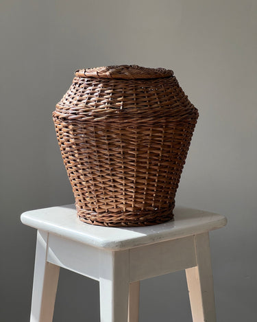 Lidded wicker basket - NEROLI