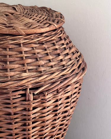 Lidded wicker basket - NEROLI