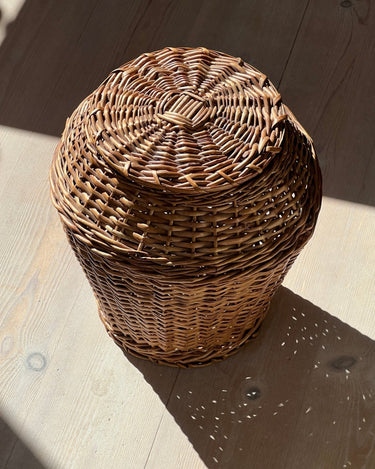 Lidded wicker basket - NEROLI