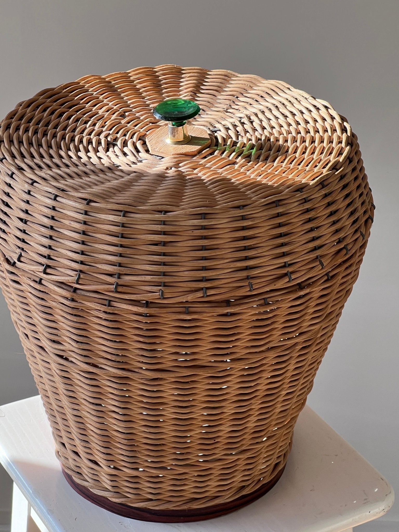 Lidded wicker basket - NEROLI